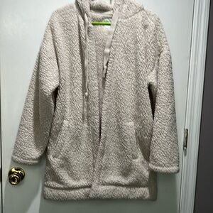 American Eagle Off-White Sherpa Jackie with hoodie